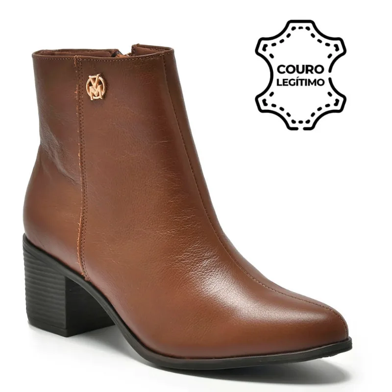Bota de Couro e Cano Curto Via Marte Marrom 066-010-01 37