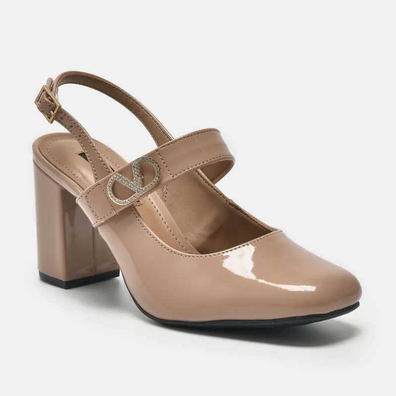 Sapato Slingback Marrom claro 062-022-01 33