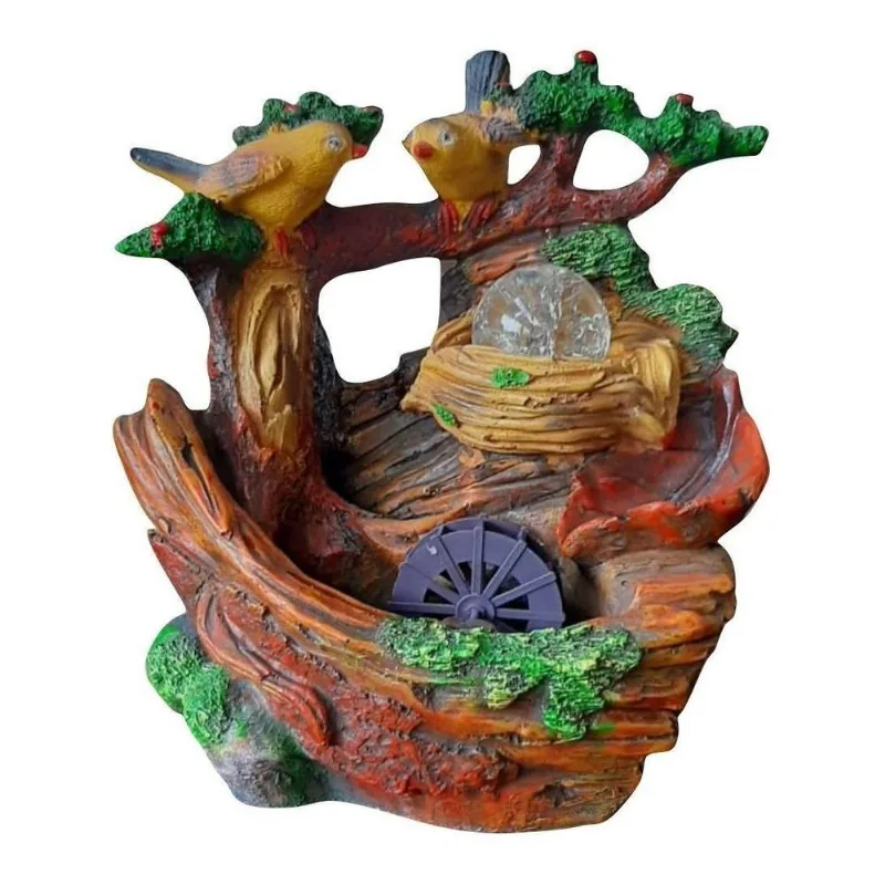 Fonte De Água Decorativa Natureza Luzes De Led E Esfera 1083