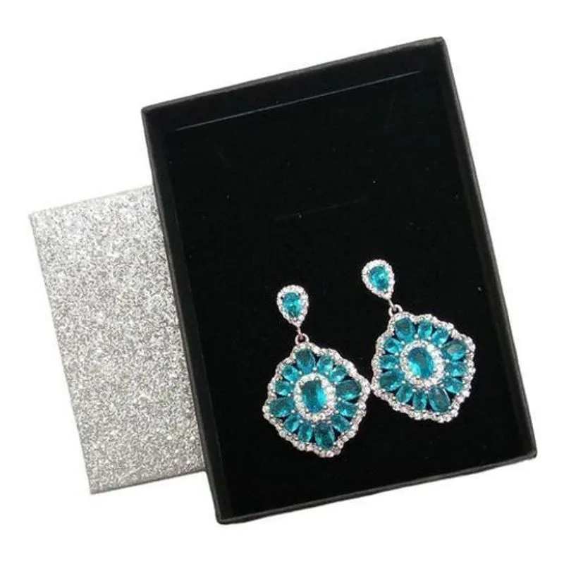 Brinco Noiva Pedra Zirconia Prata Azul Claro Madrinha 15 An