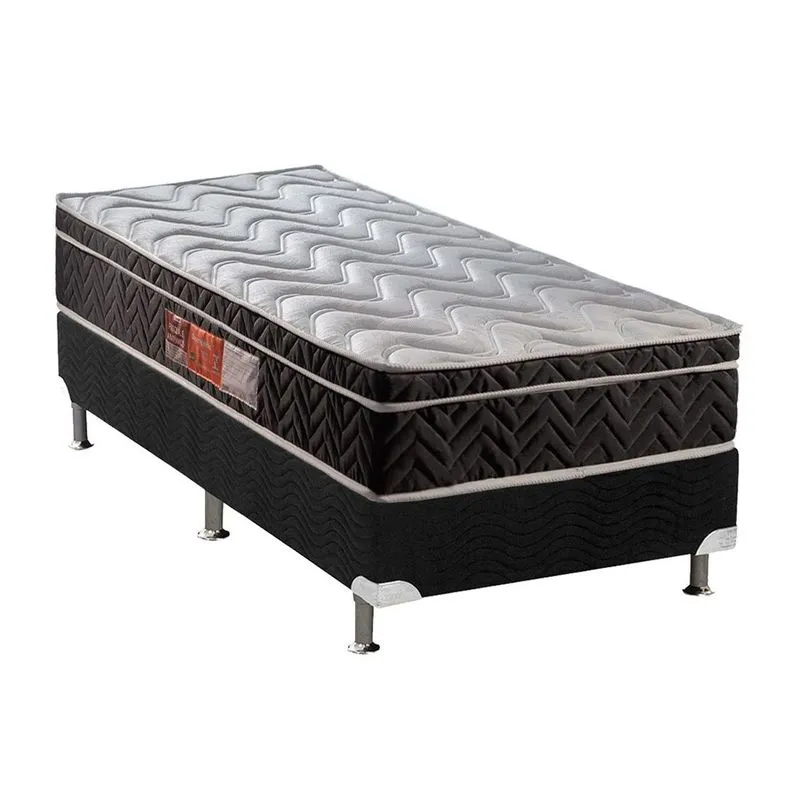 Conjunto Box-Colchão Paropas Ortopédico Pasquale Black+Cama Black Solteiro 88