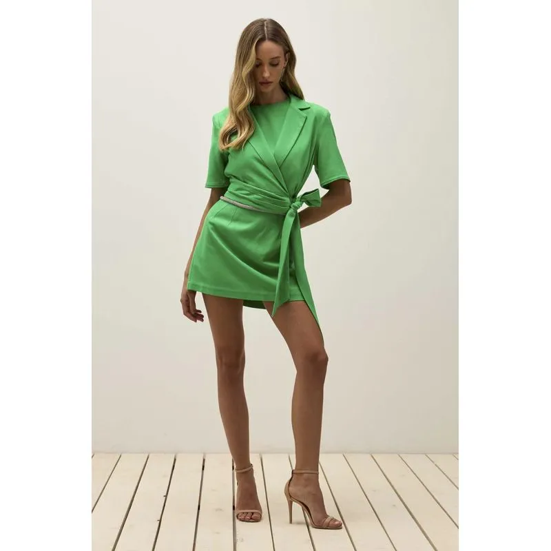 Blazer Boxi Com Amarração Carlota Costa P / VERDE CÍTRICO (13-0535)