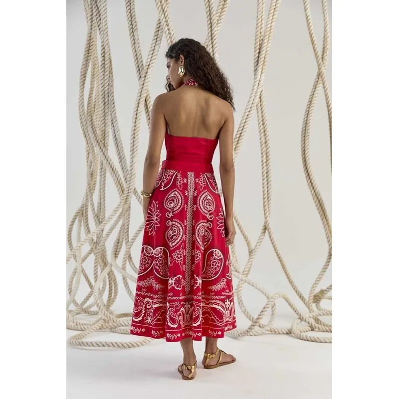 Coordenado Top E Saia Carlota Costa M / CAV26L004 PAISLEY LENÇO V2 ALT1 SAIA (CAV261605.2) (CC0145-E)