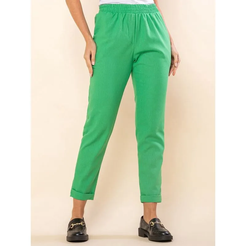 Calça Feminina Linho Com Bolso Confortável Comfy