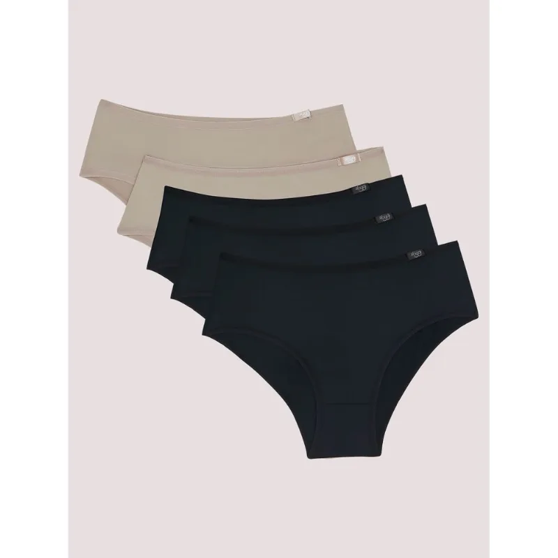 Kit de Calcinhas Midi Classic - 5 Und MINK/PRETO M