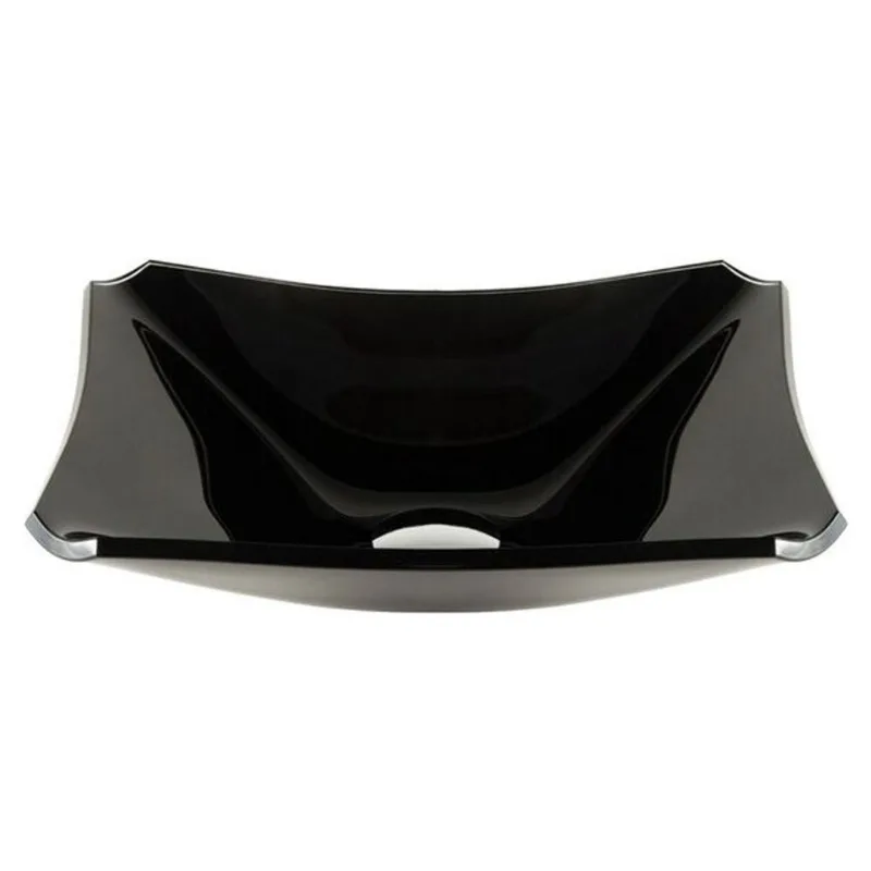 Cuba De Vidro cc 38cm Preto Para Banheiro + Válvula Click