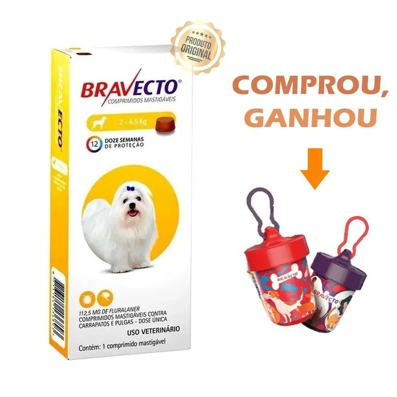 Antipulgas E Carrapatos Bravecto Dose Única Cães