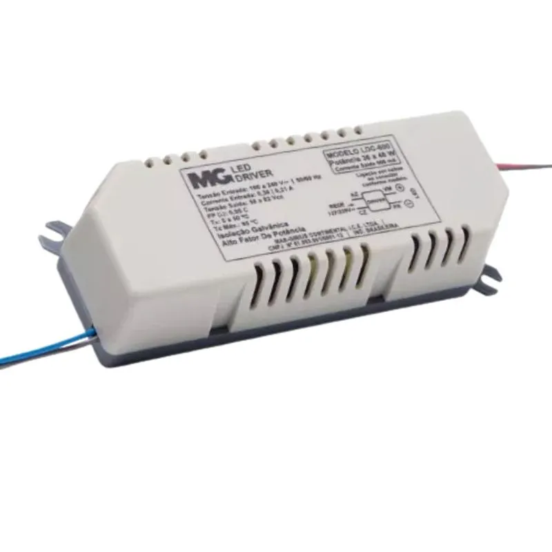 Driver Led Bivolt 36-48W 600Ma Para Luminária Com Cabos 19811 Margirius