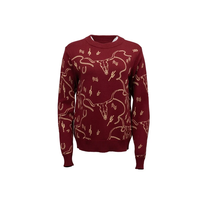 Outback Trading Co. Women's Wine Red Ainsley Sweater 2X
