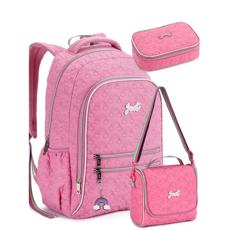 Kit Escolar Meninas Arco Rs Mochila De Costas + Lancheira