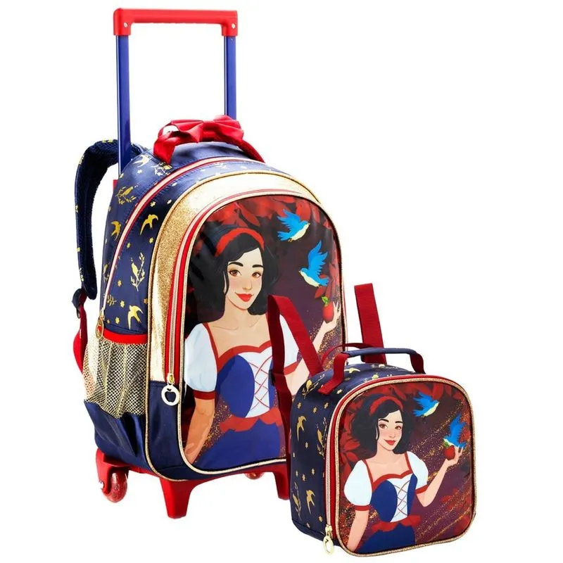 Conjunto Escolar Mochila + Lancheira Princesa 40x29x13cm