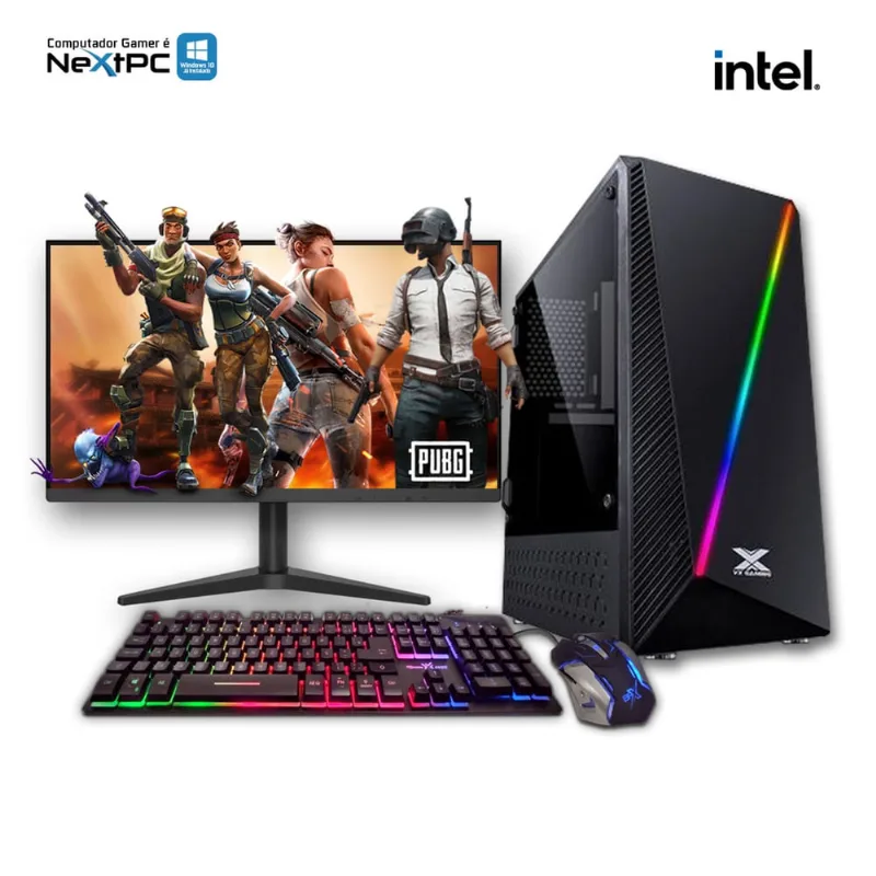 Computador Gamer cpu Intel Core i5 6º Geração 8GB de Memória ssd 480GB Placa de Vídeo GeForce Monitor 19 Teclado e Mouse