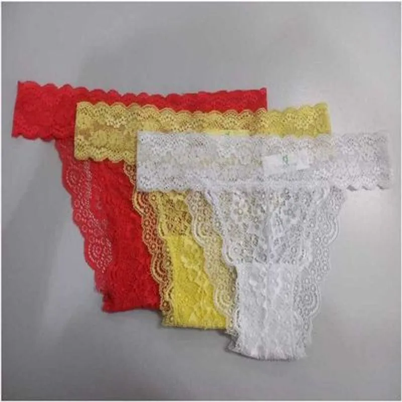 Kit 2 Calcinhas Tanga Love Secret Renda Algodão Branco e Preto