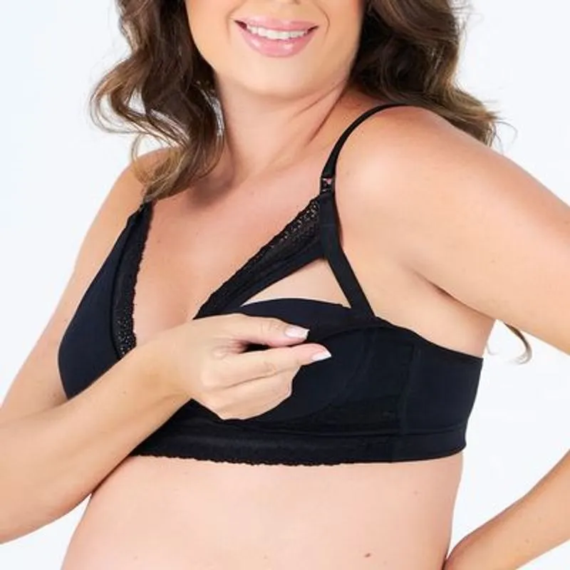 Sutiã Amamentação Love Secret Sweet Maternity Algodão Preto