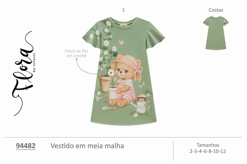 94482 - VESTIDO EM MEIA MALHA - TAM:04 - Reborn Dolls by ALL ARTS CAROL VERCESI