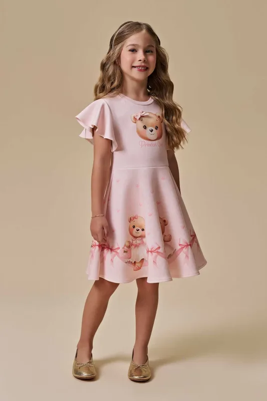Vestido em Fly Tech Infanti