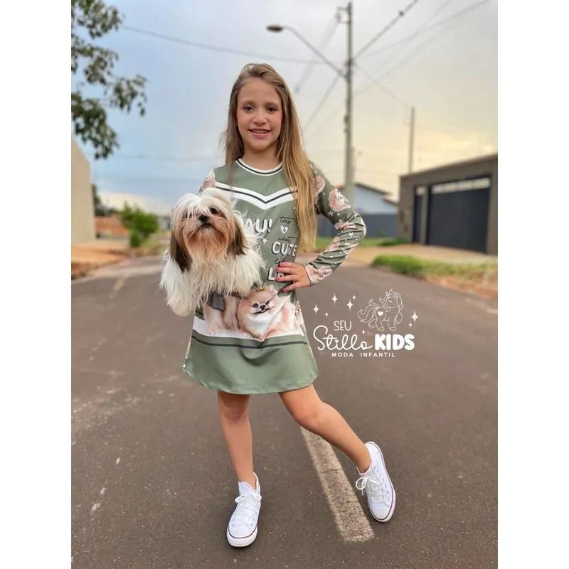 Vestido Infantil Kukie Inverno Cachorrinho