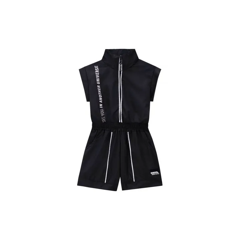 Macaquinho Nylon Vic Vicky Preto