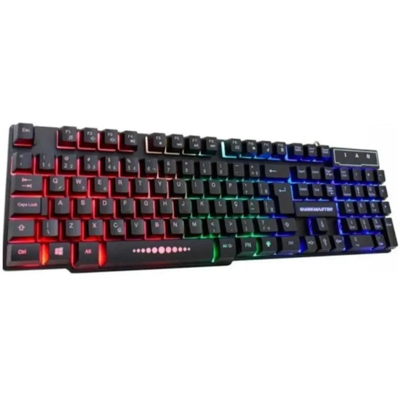 Teclado Rgb Tecrado Gamer Com Luz Rgbe Km-5228 Pc Notebook