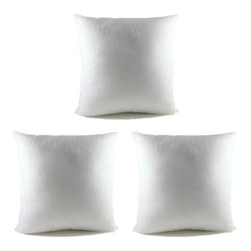 3 Refil Enchimento Almofada 45x45 Fibra Silicone Siliconada Cor Branco