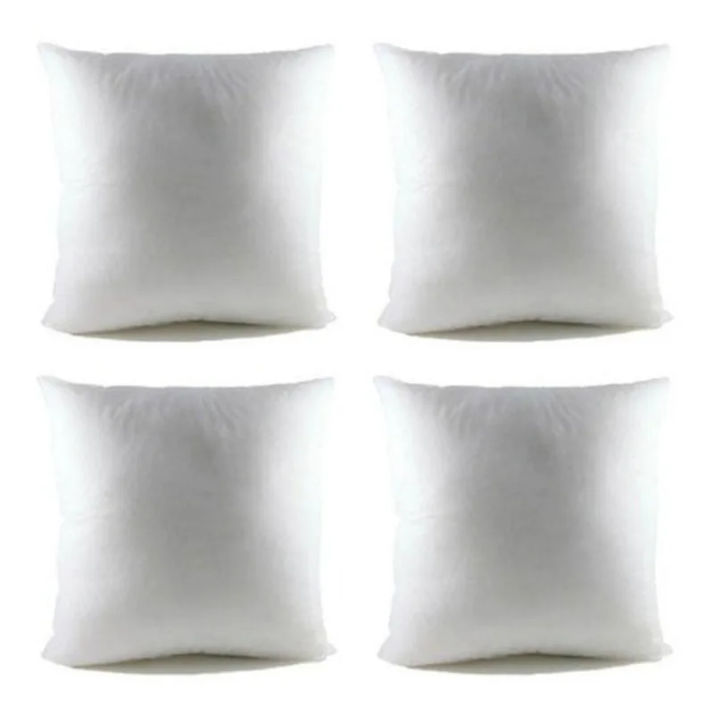 4 Refil Enchimento Almofada 45x45 Fibra Silicone Siliconada Cor Branco