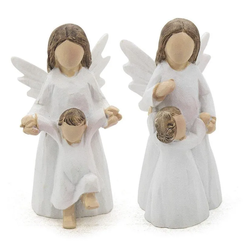 Kit Imagem 1 Anjo Da Guarda Branco Menino E 1 Anjo Da Guarda
