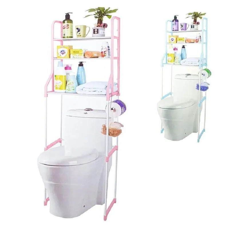 Estante Banheiro Lavanderia Organizador Vaso Sanitario Cor:azul