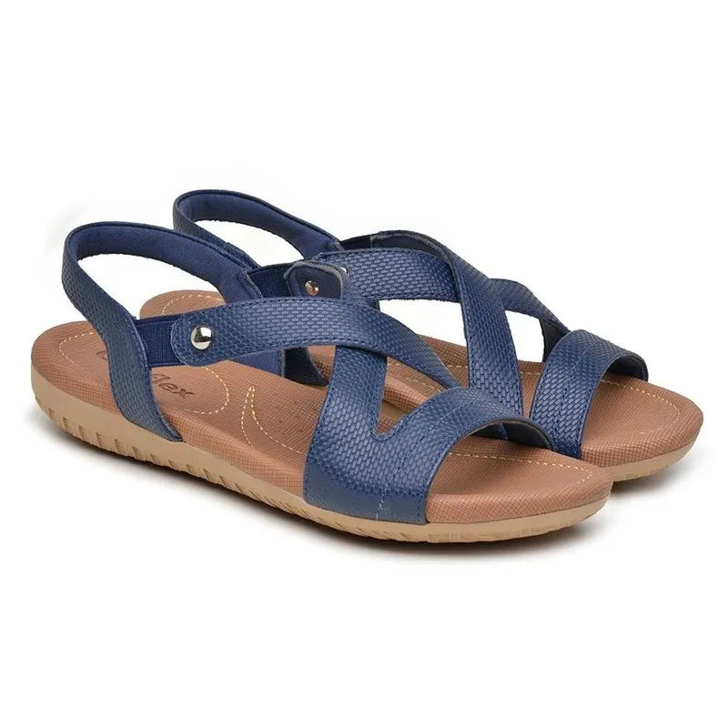 Sandália Feminina Usaflex Couro Anatômica Elástico Conforto Marrom 34