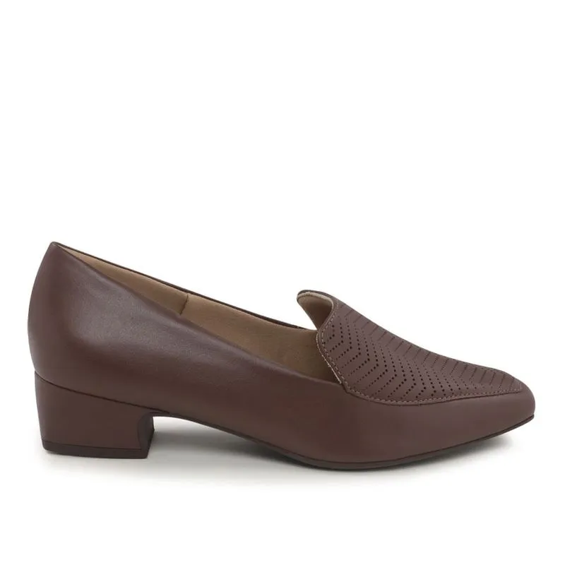 Slipper Couro Chocolate Vazado 35