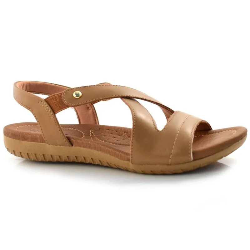 Sandália de Couro Feminina Usaflex Bege R1804 40
