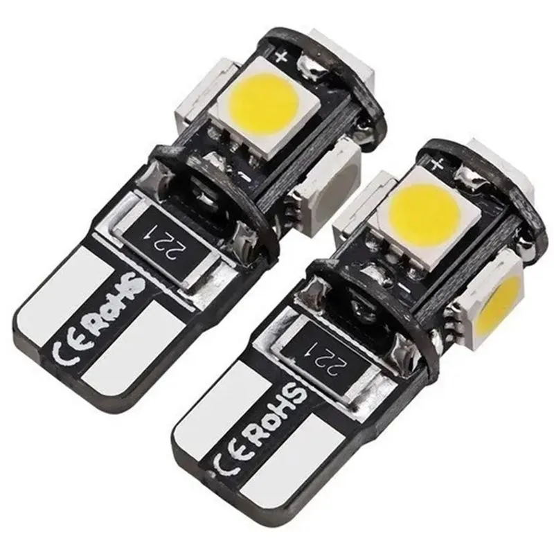 Par Lâmpada Led T10 Pingo Pingão Super Led Cambus 5 Leds