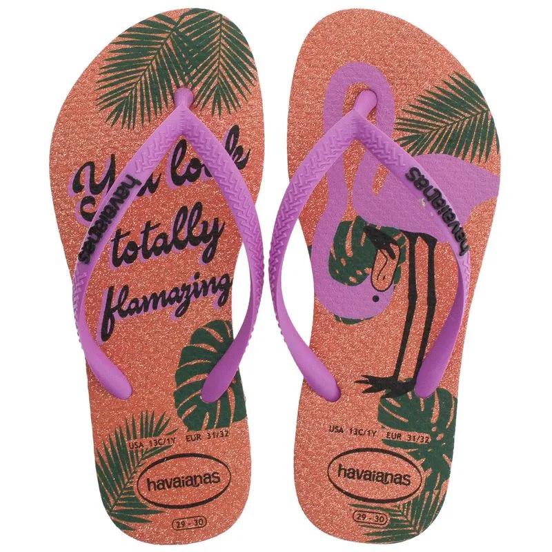 Chinelo Infantil Feminino Glitter Havaianas Kids - 4144772 ROSA 29/30