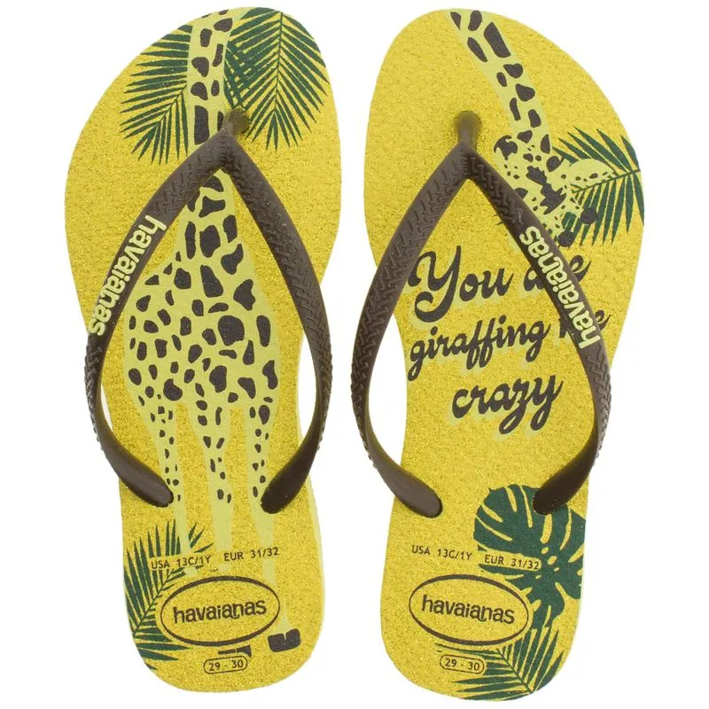 Chinelo Infantil Feminino Glitter Havaianas Kids - 4144772 AMARELO 33/34