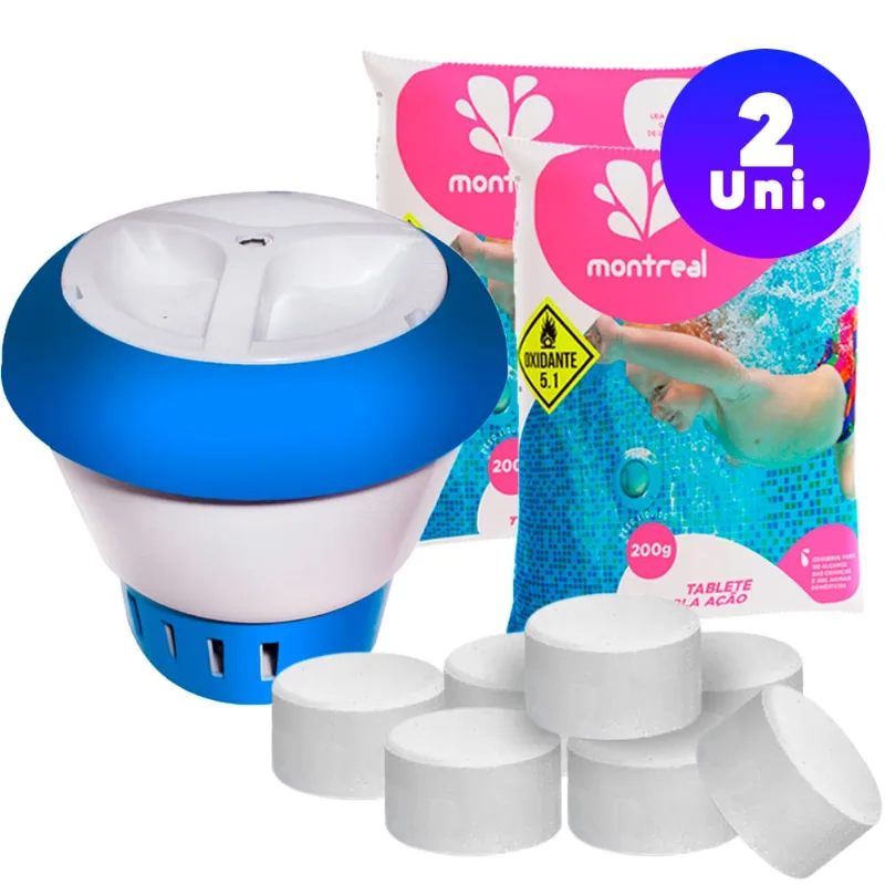 Kit Pastilhas Tripla Ação Montreal E Flutuador p/ Piscina