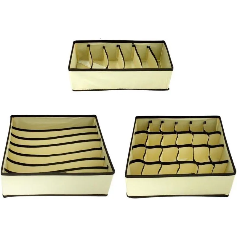 Kit 4 Organizador Para Gavetas - Bege