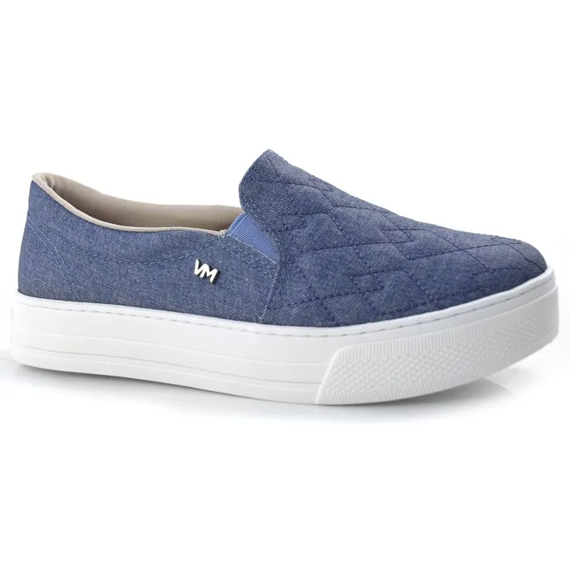Tênis Slip On Jeans Flatform Feminino Via Marte Azul 23-4712-01 34