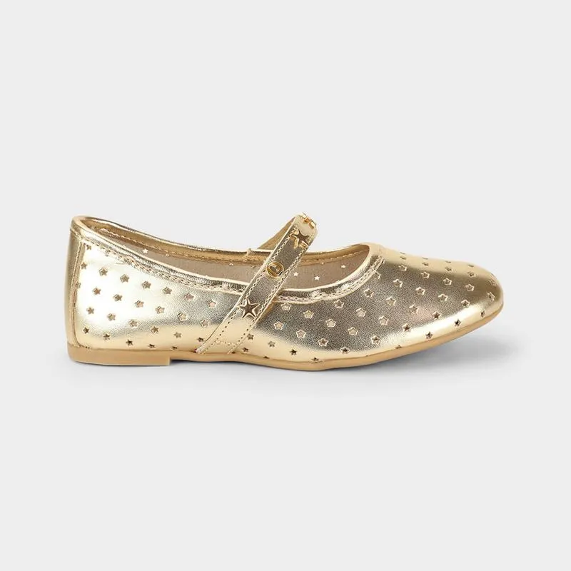 Sapatilha Infantil Bibi Ballerina Basic Dourada Estrelada 30