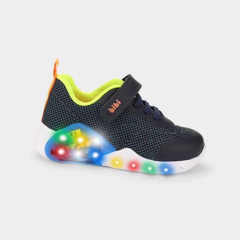Tênis Infantil Bibi Fun Light Azul Marinho de Dinossauro 30