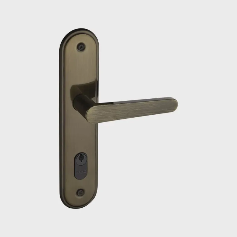 Fechadura 402 Com Espelho Bronze Oxidado Externa