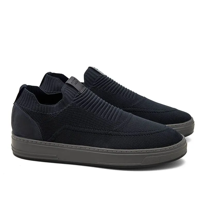 Tênis Knit Masculino Marinho — Malha Respirável e Palmilha Anatômica em Couro - RVR20DS7 - 40