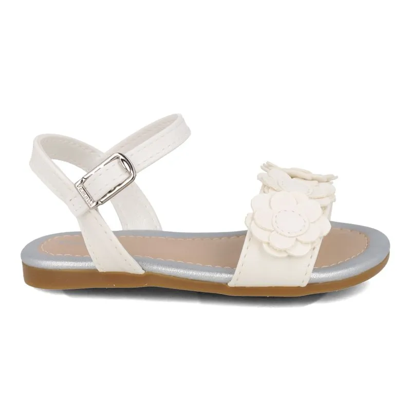 Sandália Casual Pampili Flores Infantil Branca 20
