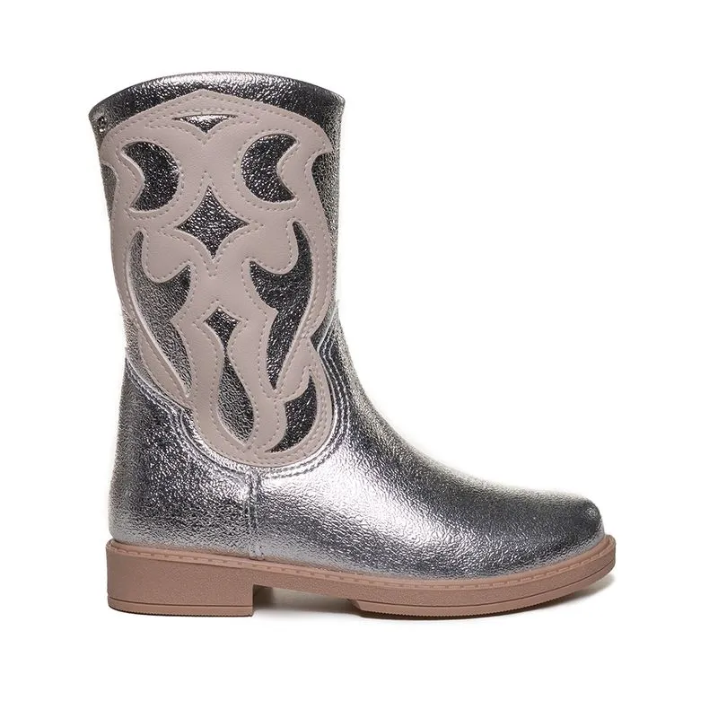 Bota Pampili Safira Infantil Prata 30