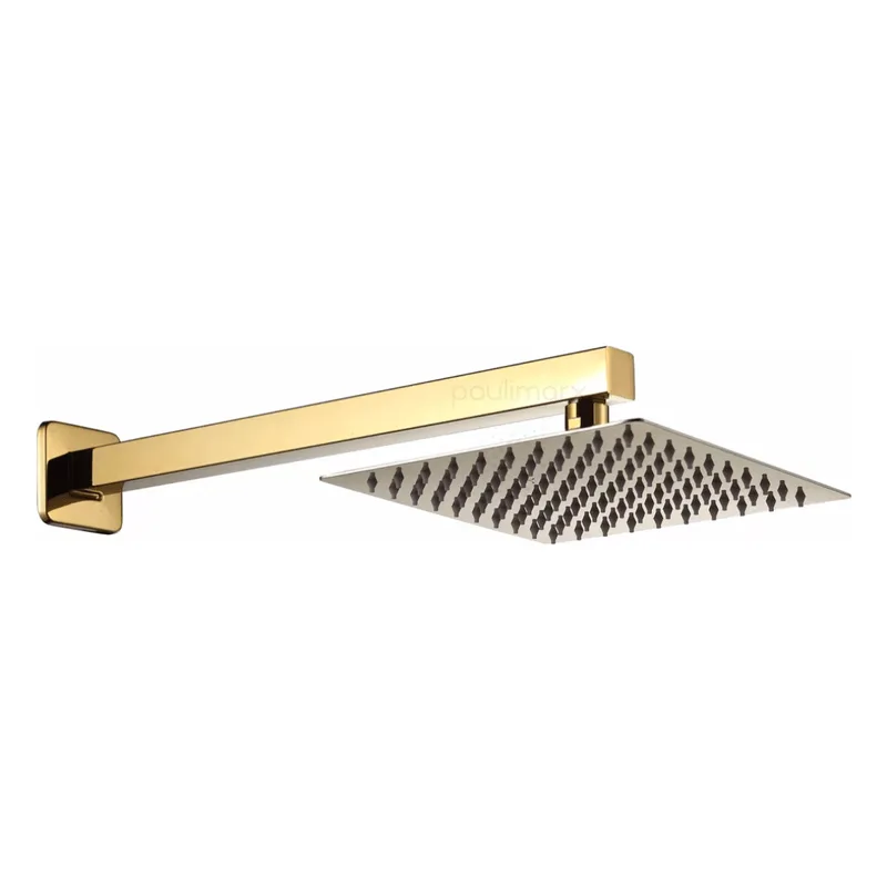 Ducha Chuveiro 20x20 Slim Gás Solar Gold Dourada Luxo Pmx