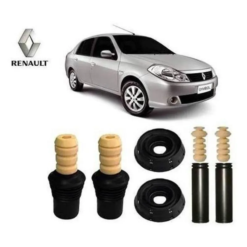 4 Kit Coxim Batente Coifa Dianteiro Traseiro Symbol 2009 2010 2011 2012