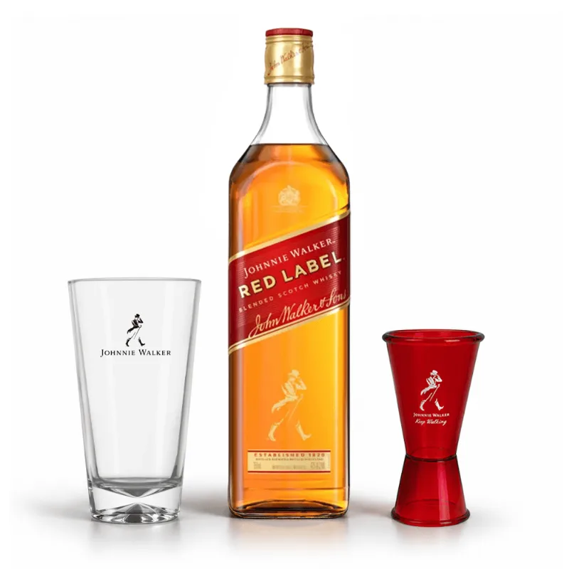Johnnie Walker Red Label 750Ml + Dosador + Copo 400Ml