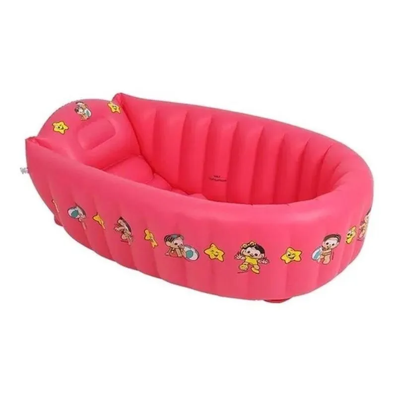 Banheira Inflável Anti Deslize Turma Da Mônica 55 L Bel Rosa