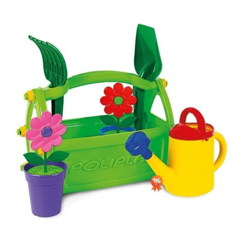 Kit Jardinagem Infantil Pá Rastelo Regador Vaso De Flores