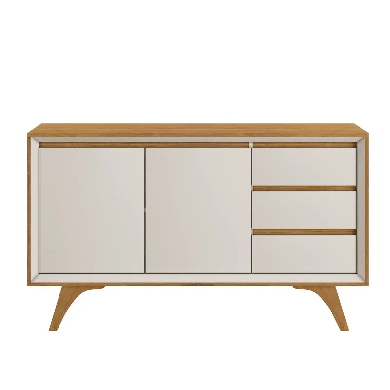Buffet para Sala de Jantar 2 Portas Moderno - Vertex-Naturale/Off White - Mavau Móveis