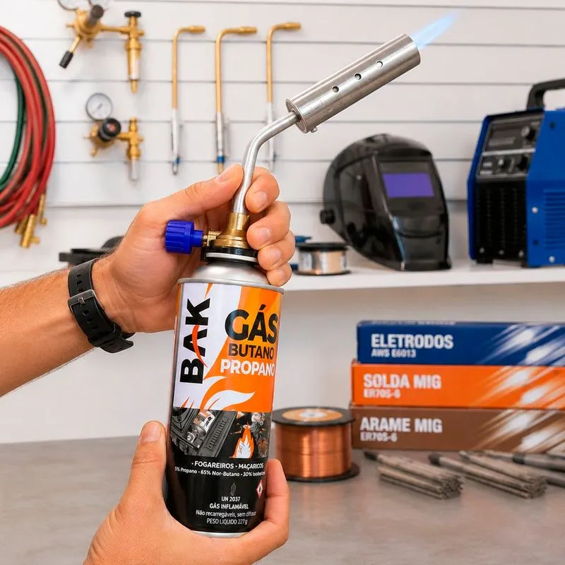 Gás Culinário 227g + Maçarico Portátil Manual Profissional