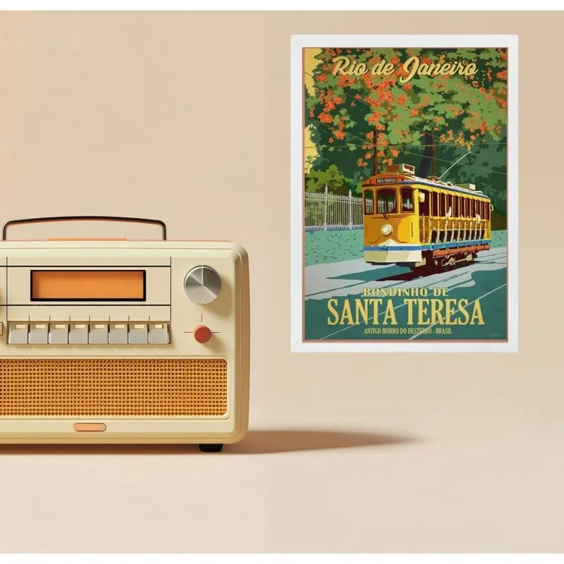 Quadro Rio De Janeiro - Bondinho Santa Tereza 24X18Cm